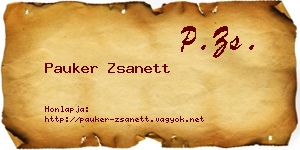 Pauker Zsanett névjegykártya