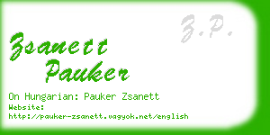zsanett pauker business card